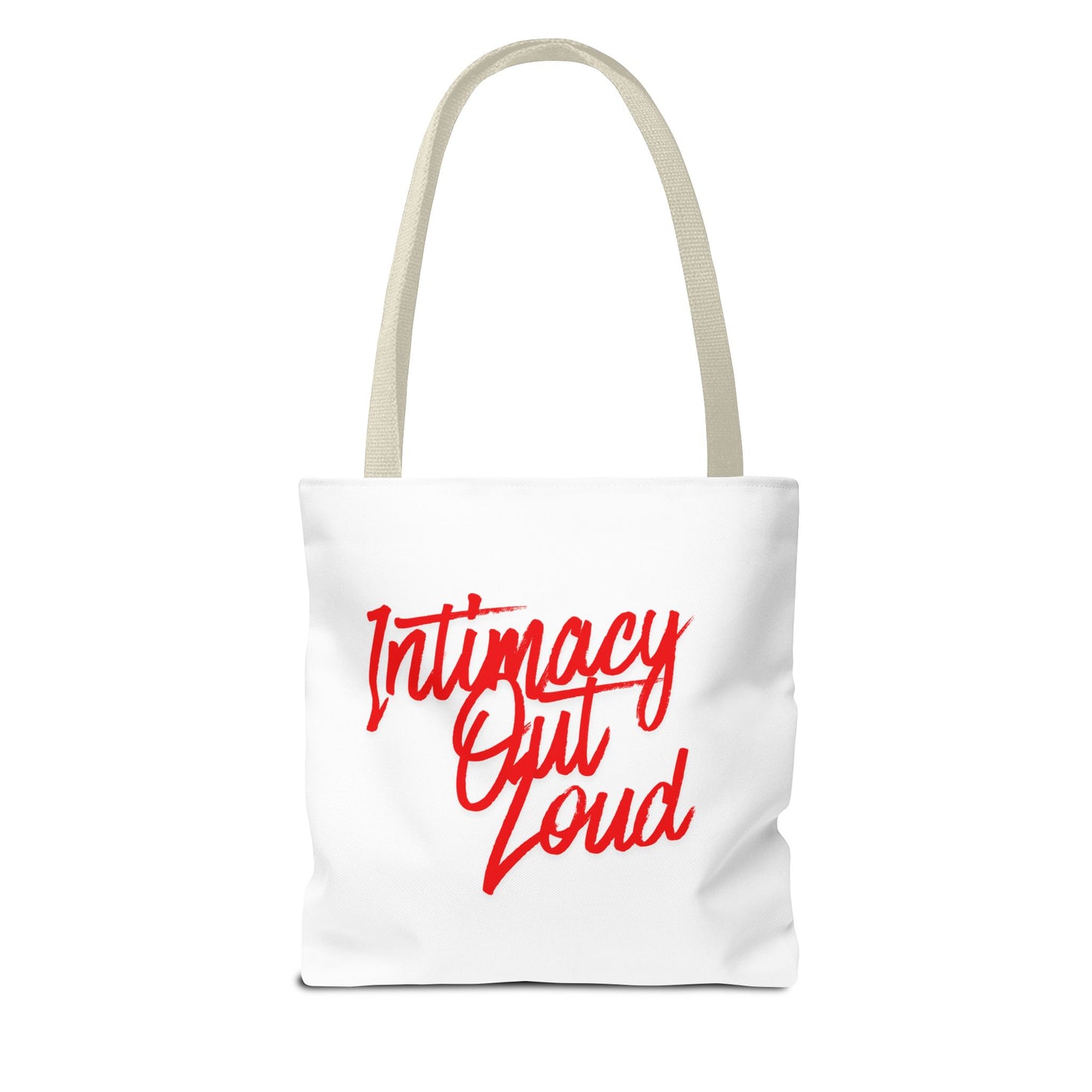 Intimacy Out Loud Tote Bag | Script Typography, Red Handwritten Design