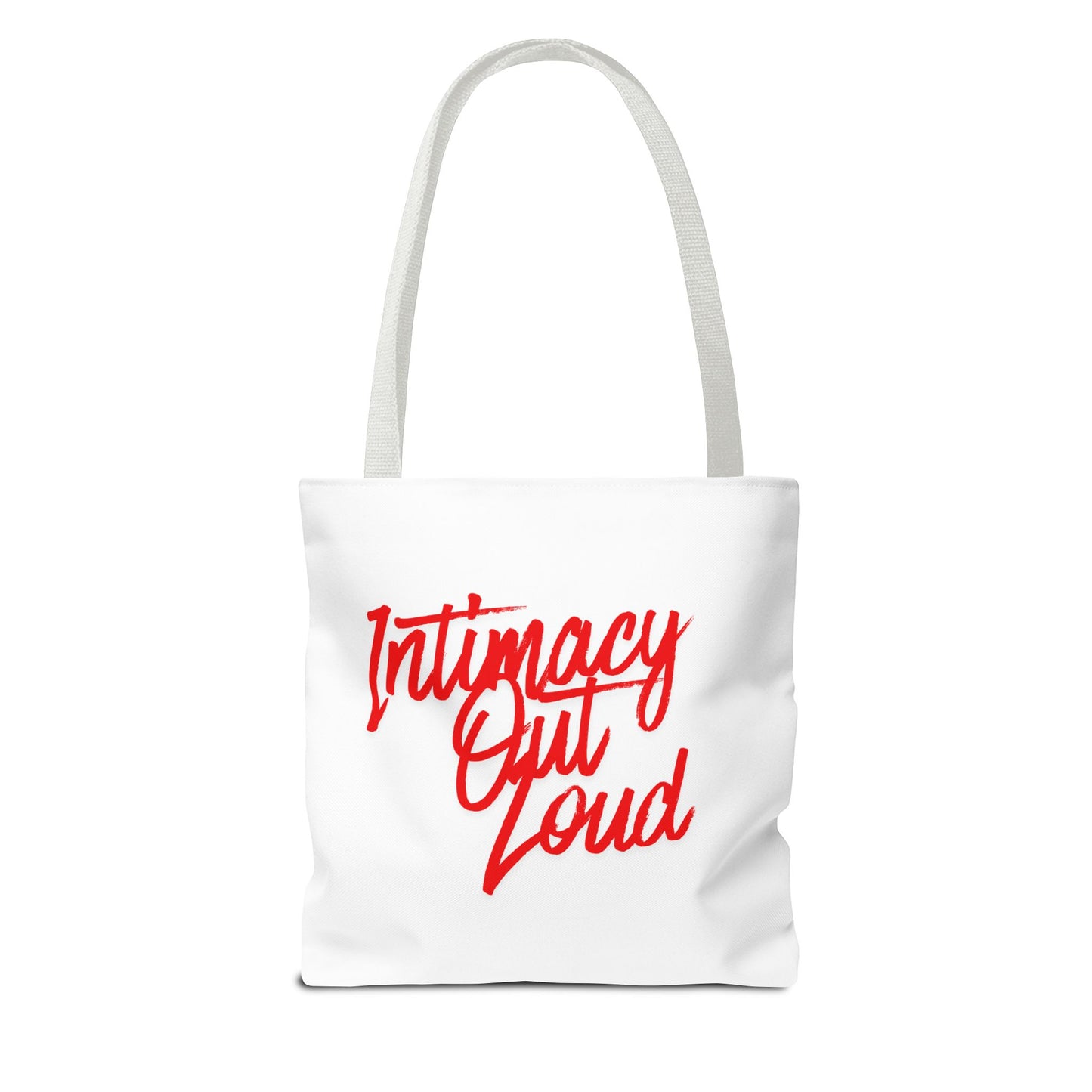Intimacy Out Loud Tote Bag | Script Typography, Red Handwritten Design