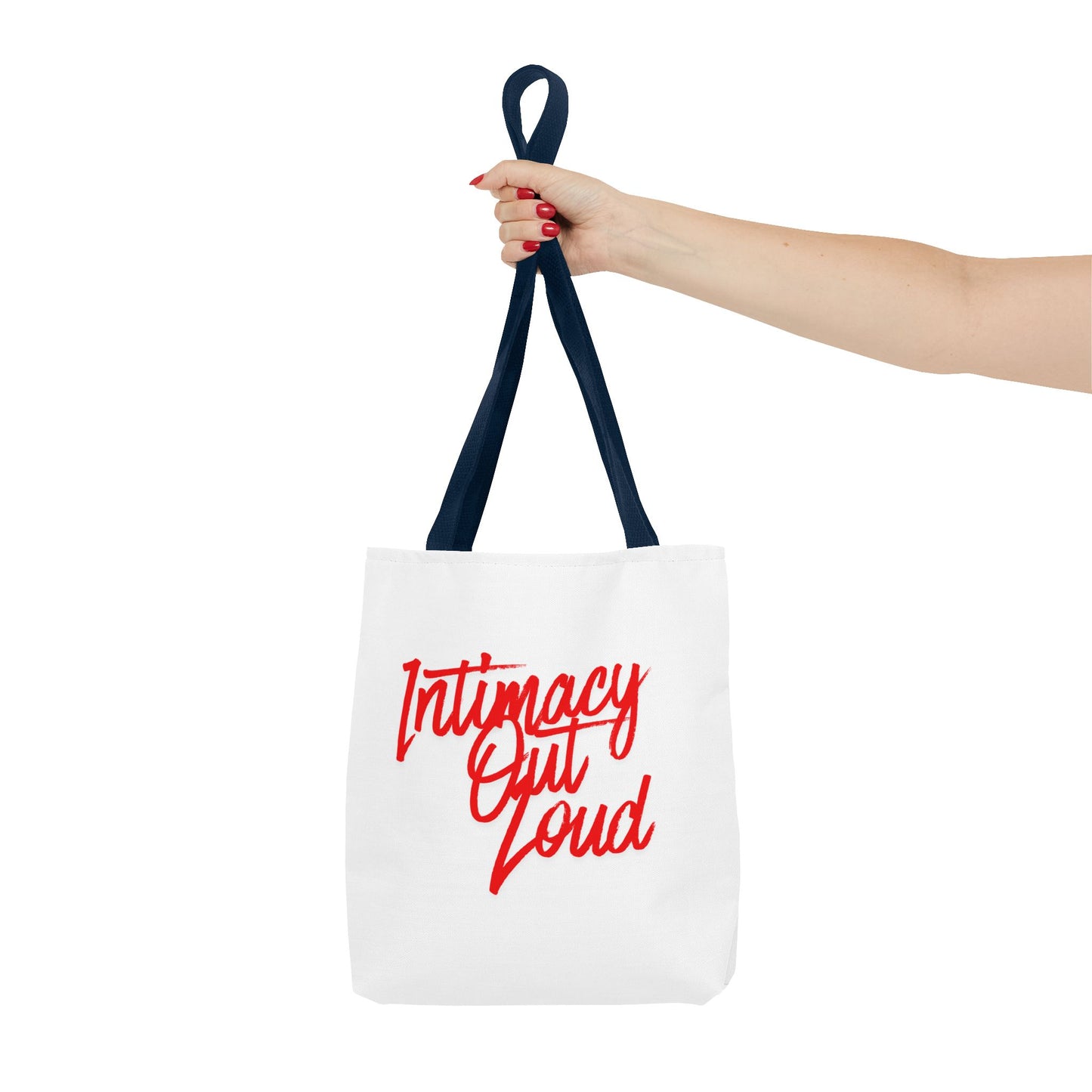 Intimacy Out Loud Tote Bag | Script Typography, Red Handwritten Design
