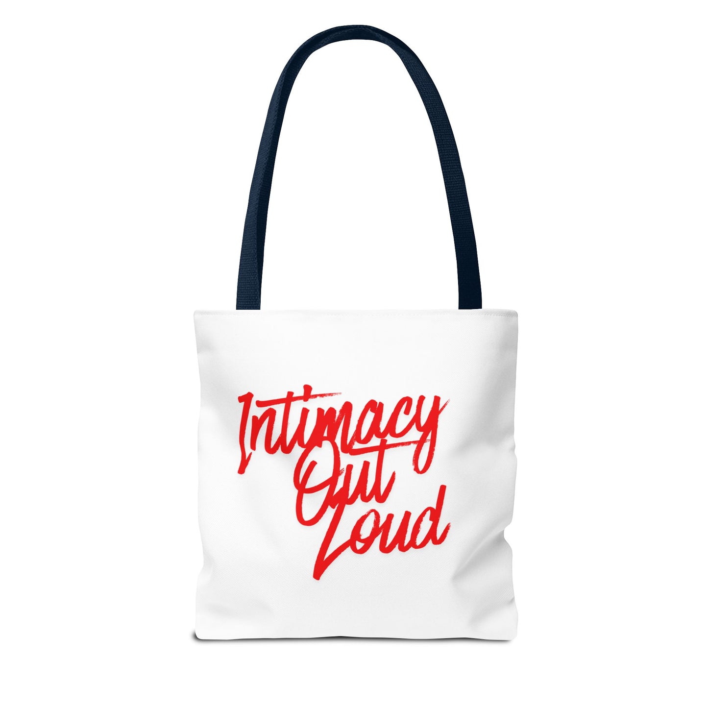 Intimacy Out Loud Tote Bag | Script Typography, Red Handwritten Design