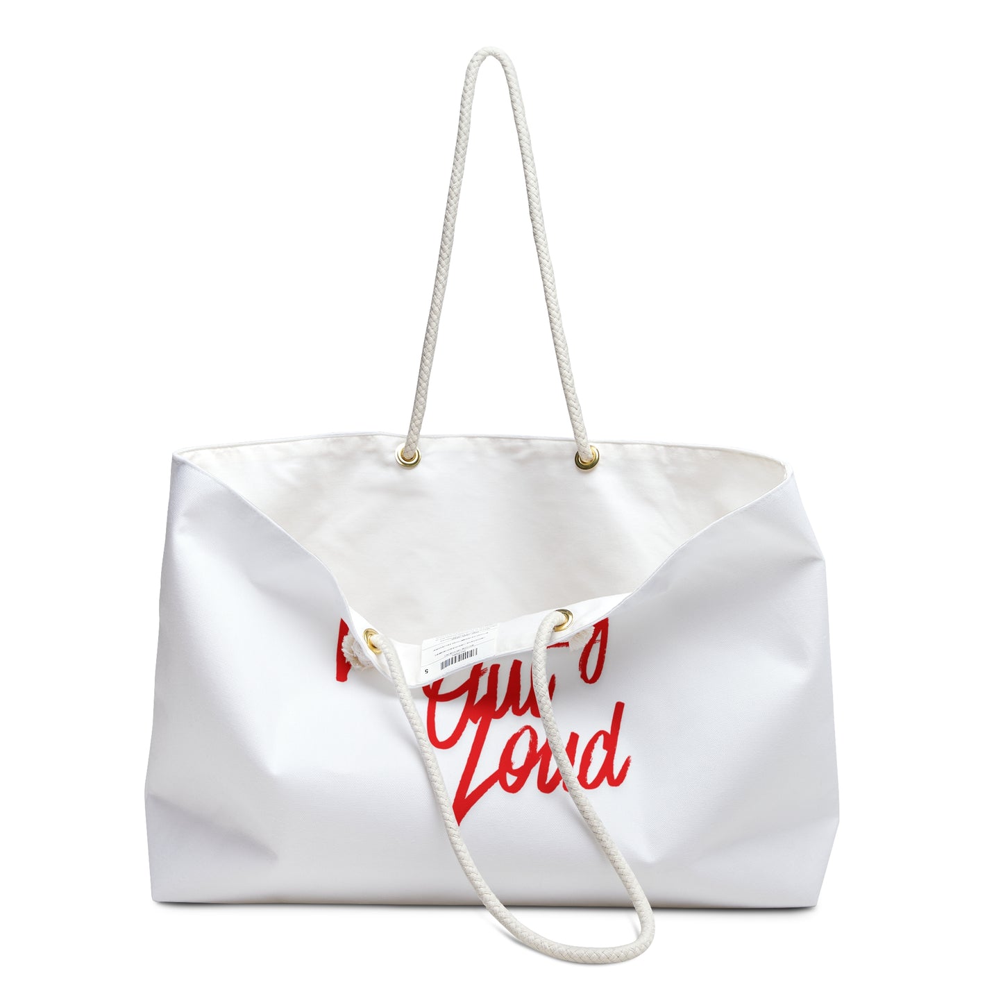 Intimacy Out Loud Weekender Bag | Script Red Typography | Travel Tote