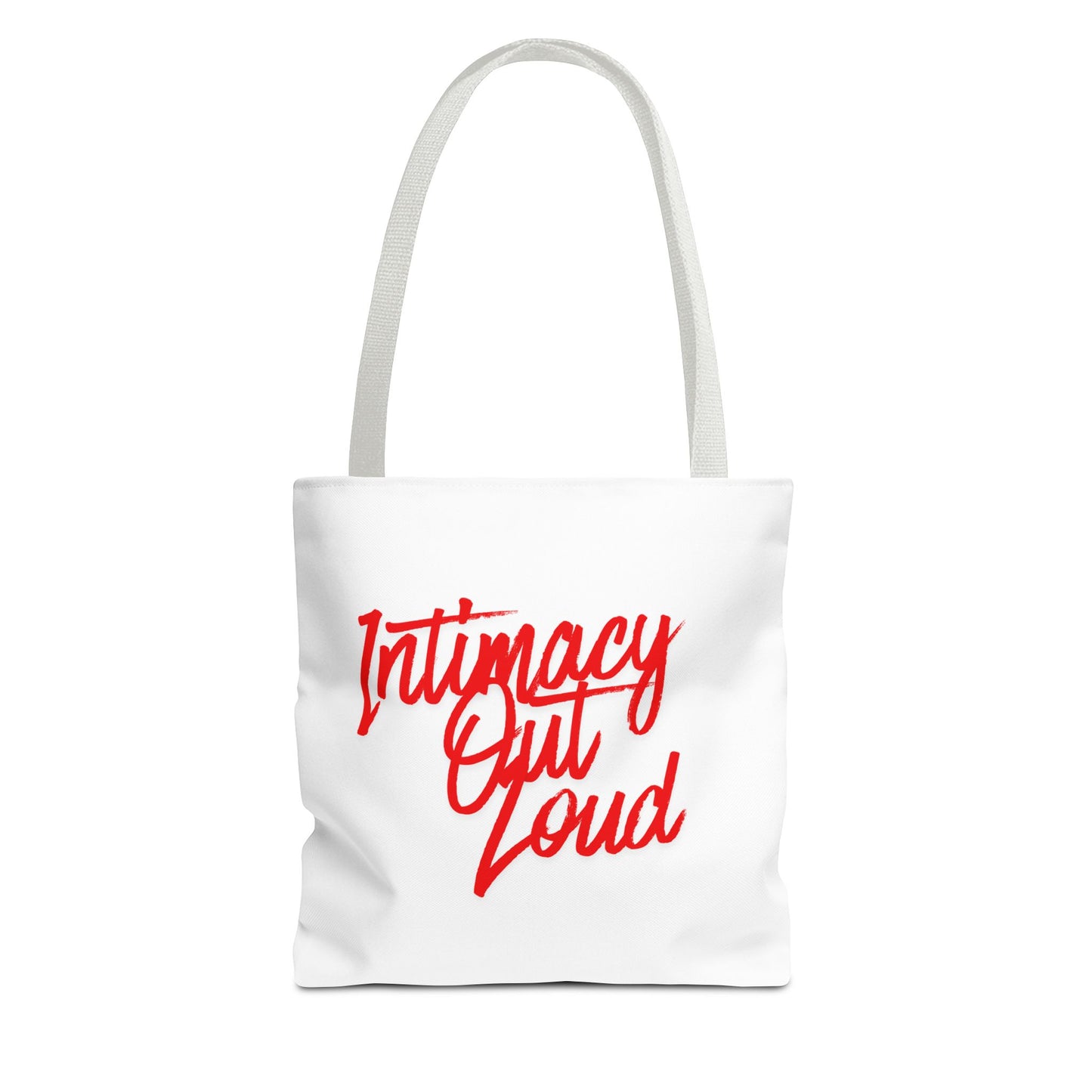 Intimacy Out Loud Tote Bag | Script Typography, Red Handwritten Design