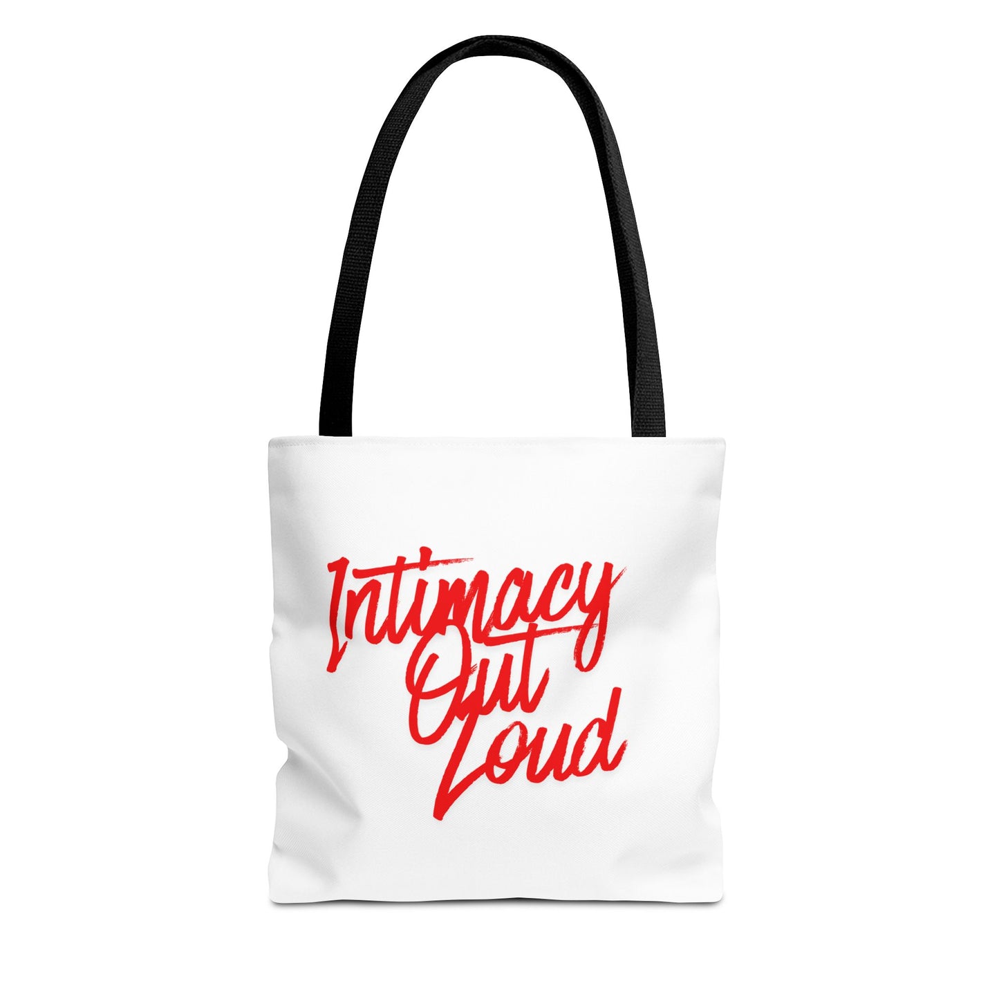 Intimacy Out Loud Tote Bag | Script Typography, Red Handwritten Design